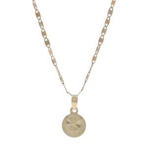 Yellow Gold Crucifix Pendant Necklace 19" - 10k & 14k Faith Medallion